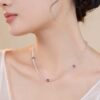 Natural white crystal purple women's necklace
