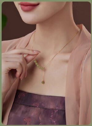Natural Hotan Jade 925 Sterling Silver Necklace