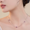 Natural white crystal purple women's necklace
