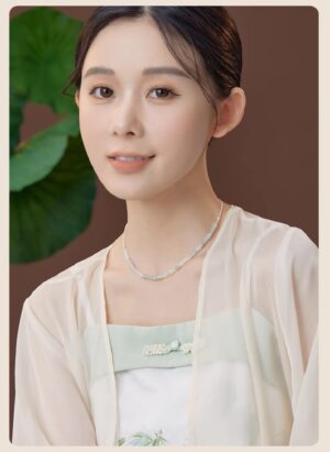 Natural Tianshan Cuizhu Festival s925 pure silver necklace